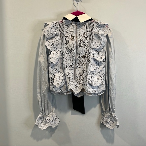 Self-Portrait flower lace tie top UK4/US0 - Picture 6 of 6